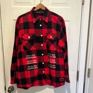 The Weekend XO TILL WE OVERDOSE Plaid Button Down Shirt